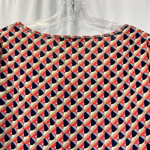 Annabella Womens Round Neck Pullover Blouse Long Sleeve Multicolor Geometric L - Picture 7 of 10